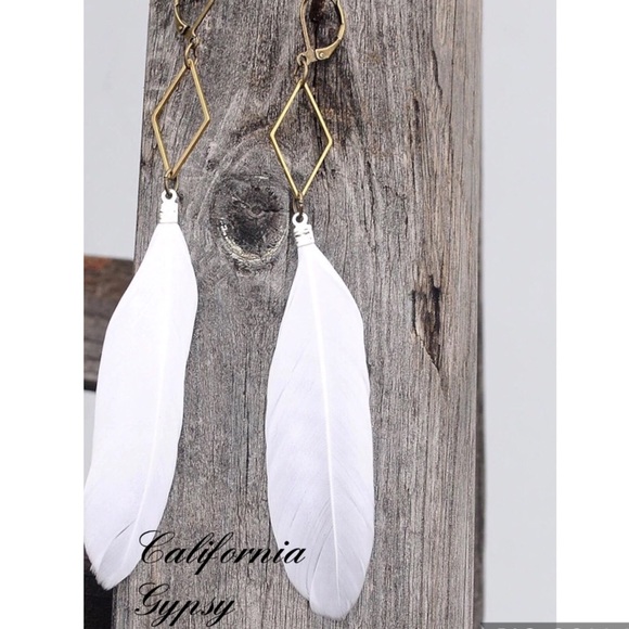 Boho western hippie feather earrings 🌸 - Picture 3 of 3